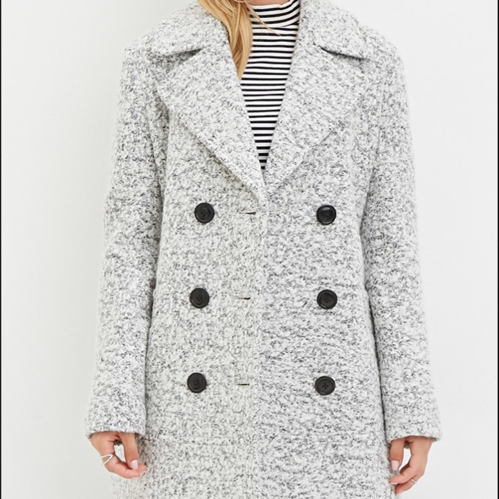 🍁FALL WEAR🍁NWT MARLED BOUCLÉ PEA COAT Size L